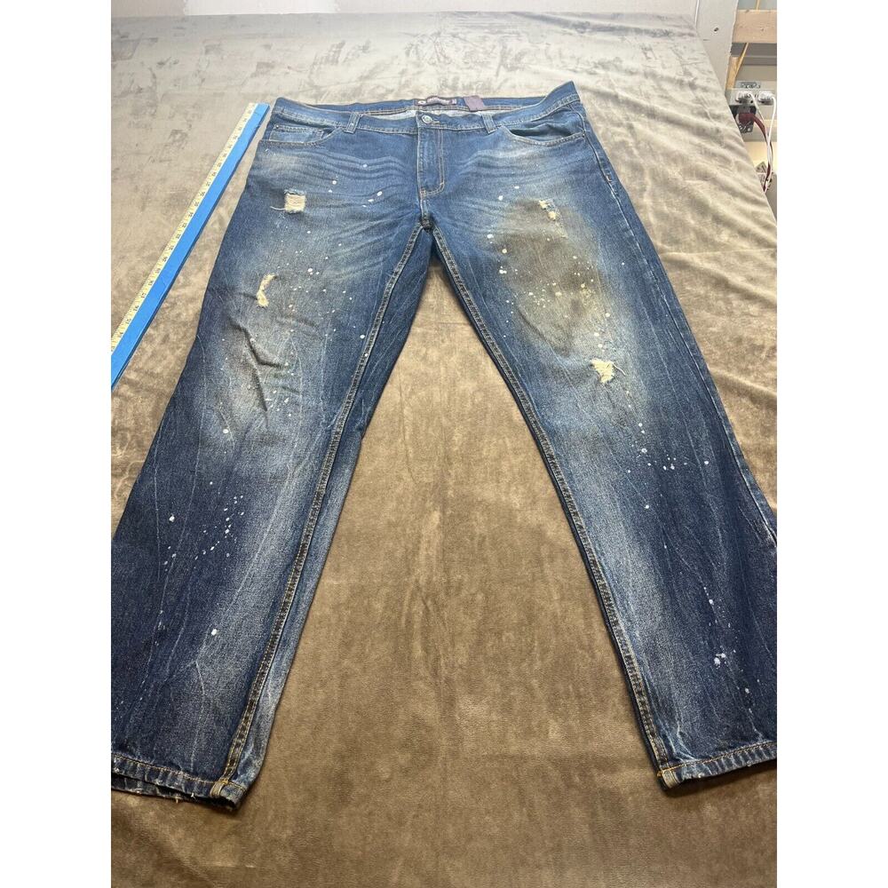 Akademiks Jeanius Men's Jeans 42x32‎ Biker Moto Y2K Streetwear